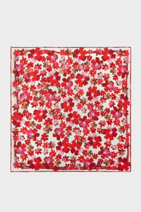 Purificacion Garci Women Scarves Red/White Florianópolis 53 Silk Bandana