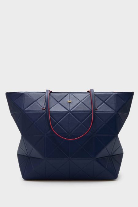Purificacion Garci Women Shoulder Bags Origami Zipped Shoulder Bag Navy