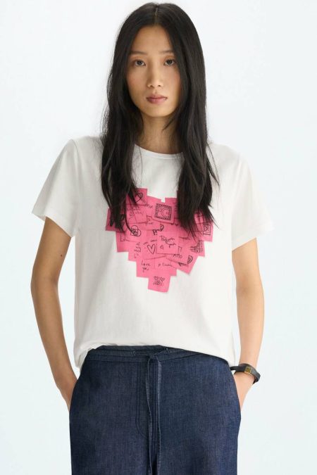 Purificacion Garci Women T-Shirts And Tops White Print Jersey Straight-Fit T-Shirt