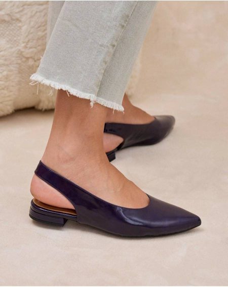 Purple Flats Women Slingback Toe Cap Renilea Polín Et Moi