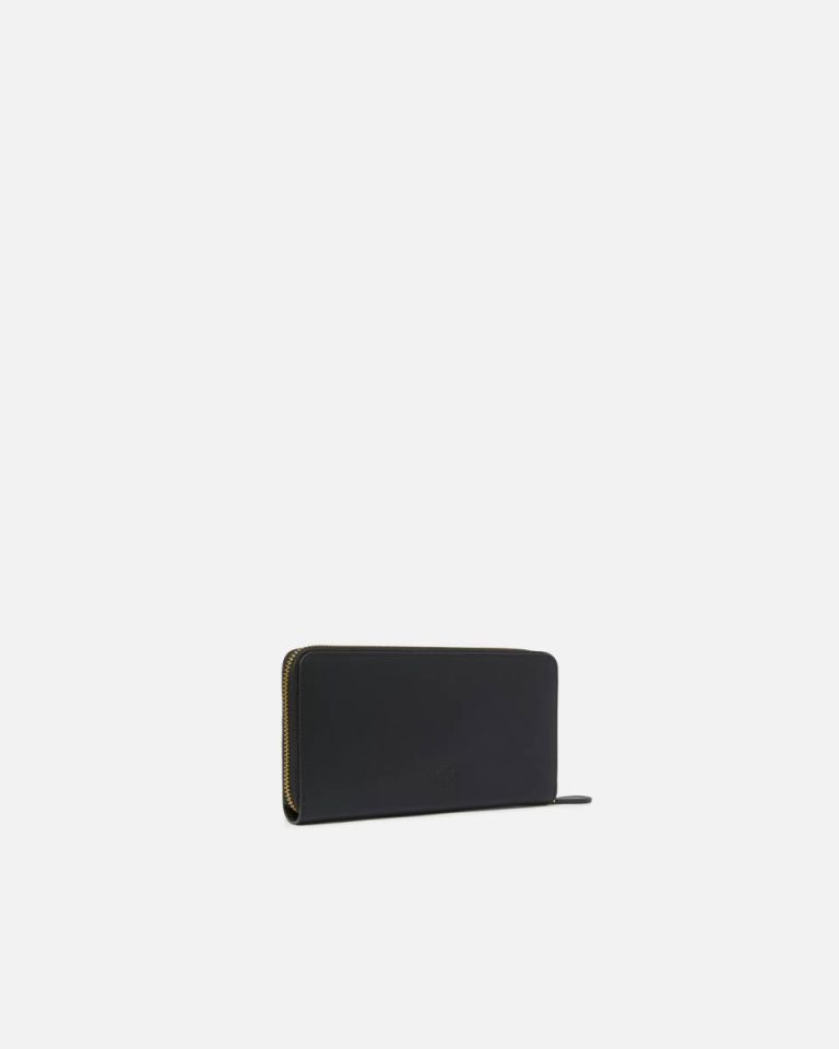 Purses Zip-Around Leather Purse Pinko Black-Antique Gold - Image 2