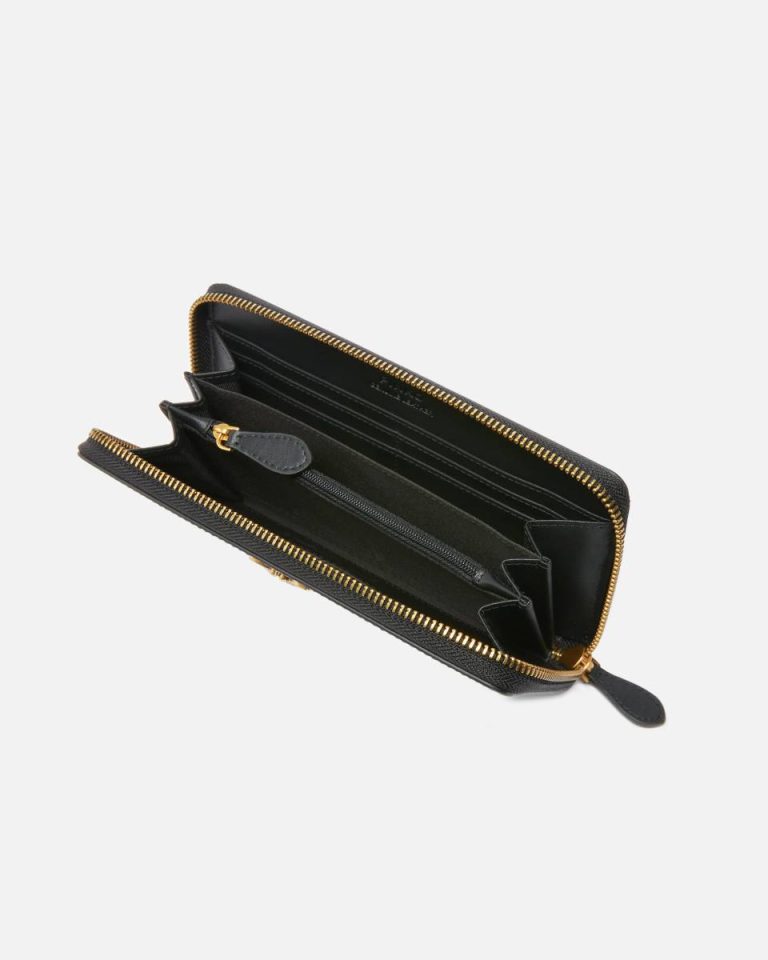 Purses Zip-Around Leather Purse Pinko Black-Antique Gold - Image 3