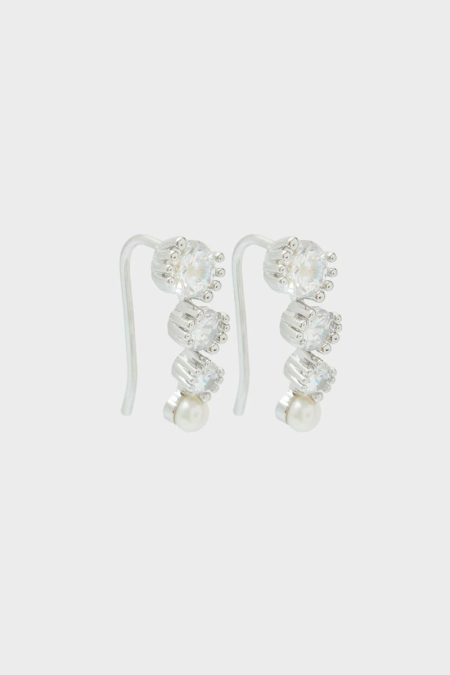 Radiant Pearl Earrings Women Purificacion Garci Silver/Crystal/Pearl Pearl