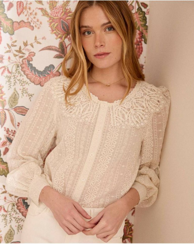 Raw Blouses And Shirts Women Polín Et Moi Pilar Lace Collar Shirt - Image 2