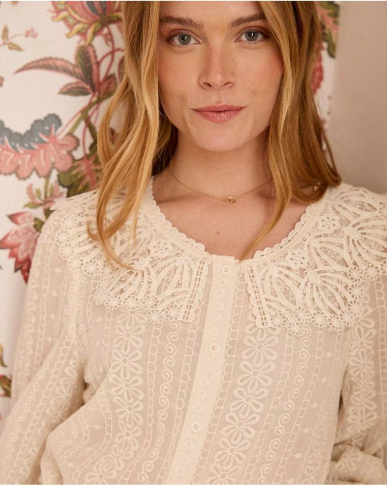 Raw Blouses And Shirts Women Polín Et Moi Pilar Lace Collar Shirt - Image 4