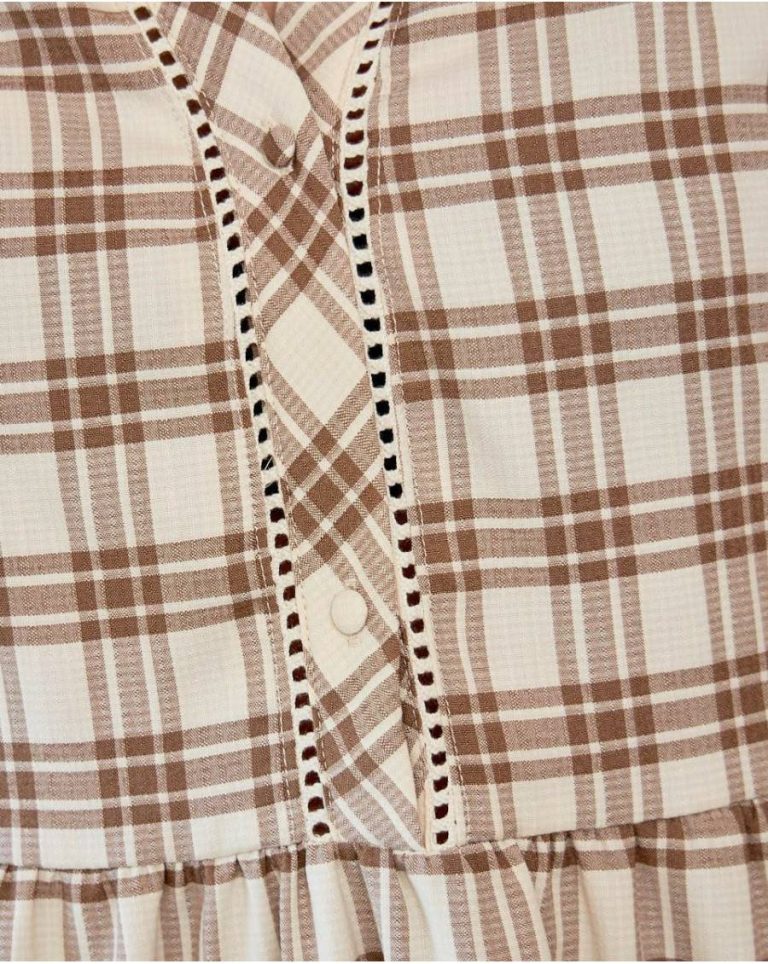 Raw Dresses Women Camellia Check Print Dress Polín Et Moi - Image 4