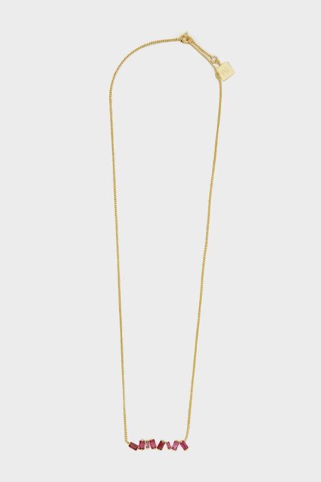Rectangles Necklace Purificacion Garci Gold/Pink Necklaces Women