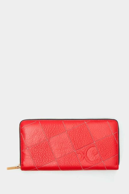Red Combinación Única Zipped American Wallet Purificacion Garci Large Wallets Women
