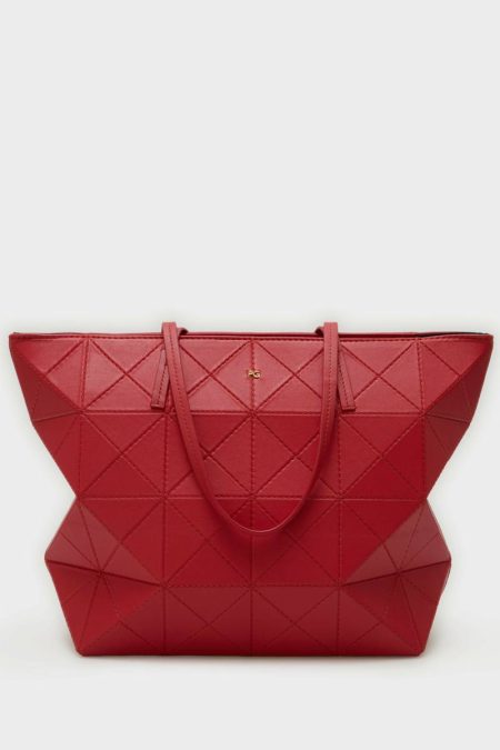 Red Origami Zipped Shoulder Bag Purificacion Garci Women Shoulder Bags
