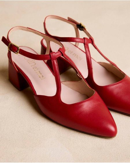 Red Polín Et Moi Women Mary Jane Details Nyma Heels