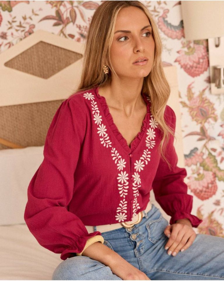 Rosalu00Eda' Print Blouse Polín Et Moi Blouses And Shirts Women Cherry - Image 3