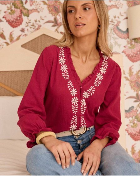 Rosalu00Eda' Print Blouse Polín Et Moi Blouses And Shirts Women Cherry
