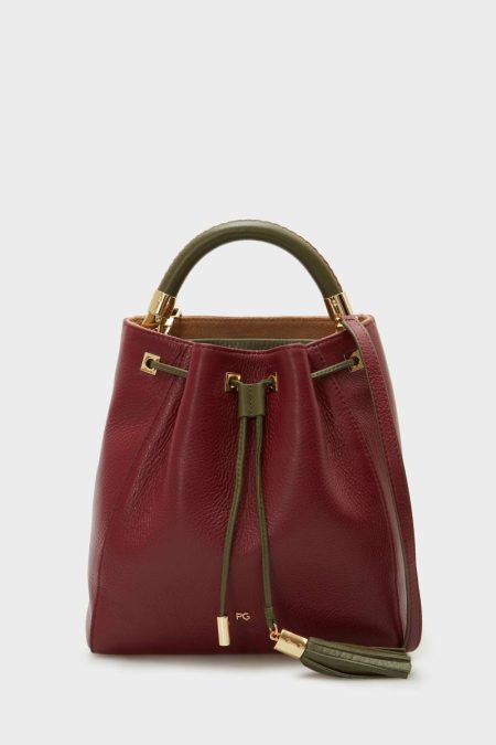 Samburu Bucket Bag Burgundy Purificacion Garci Women Handbags