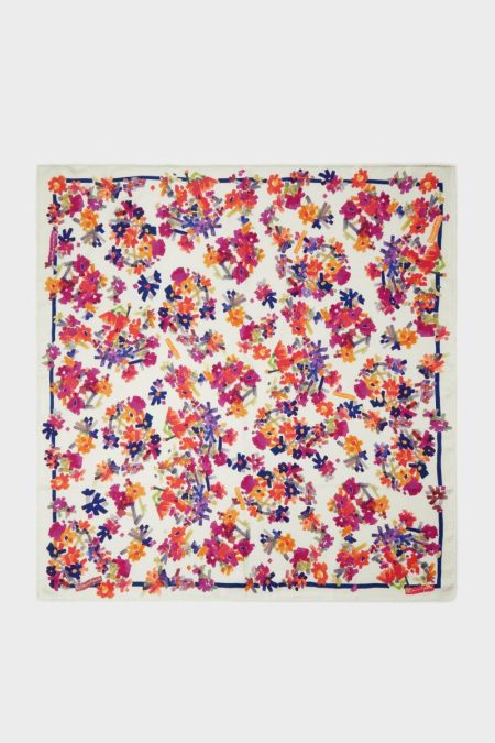 Scarves Bohemia 90 Silk Scarf Purificacion Garci Beige/Magenta/Orange Women