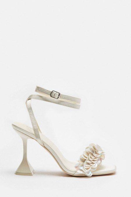 Sequin Flare Detail Heel Heels Women Pink Karen Millen