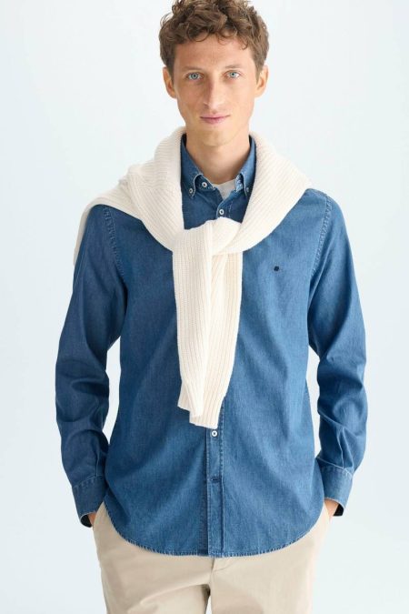 Shirts Denim Shirt Purificacion Garci Indigo Blue Men