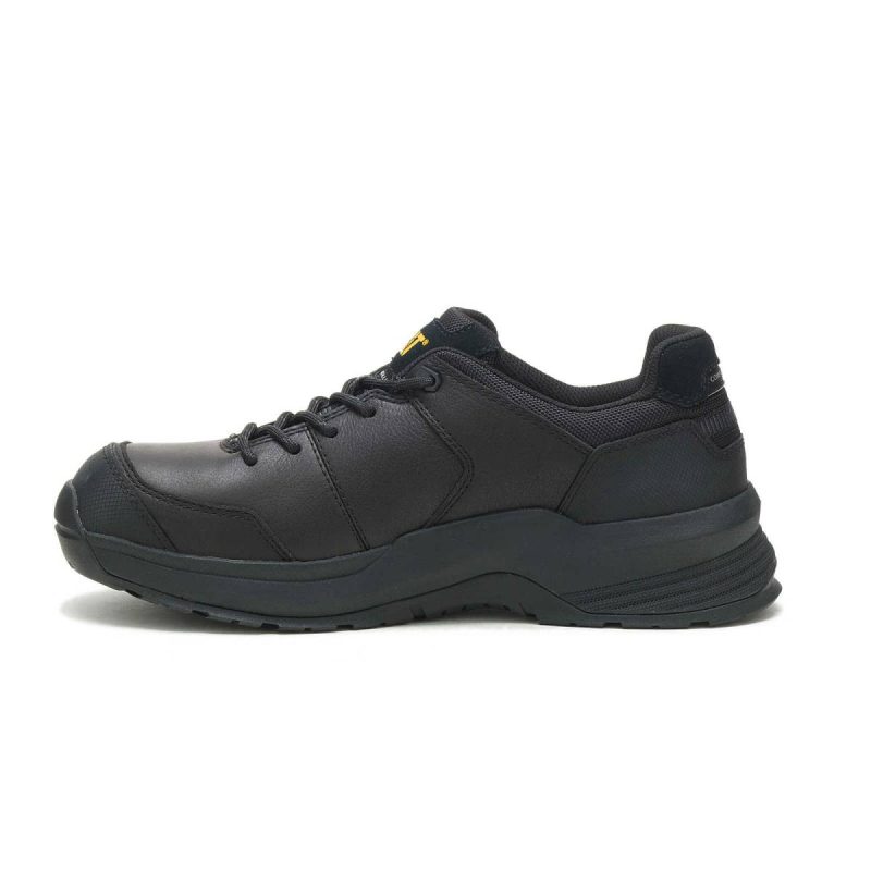 Shoes Men's Streamline 2.0 Leather Composite Toe Work Shoe Men Cat Black - Image 3