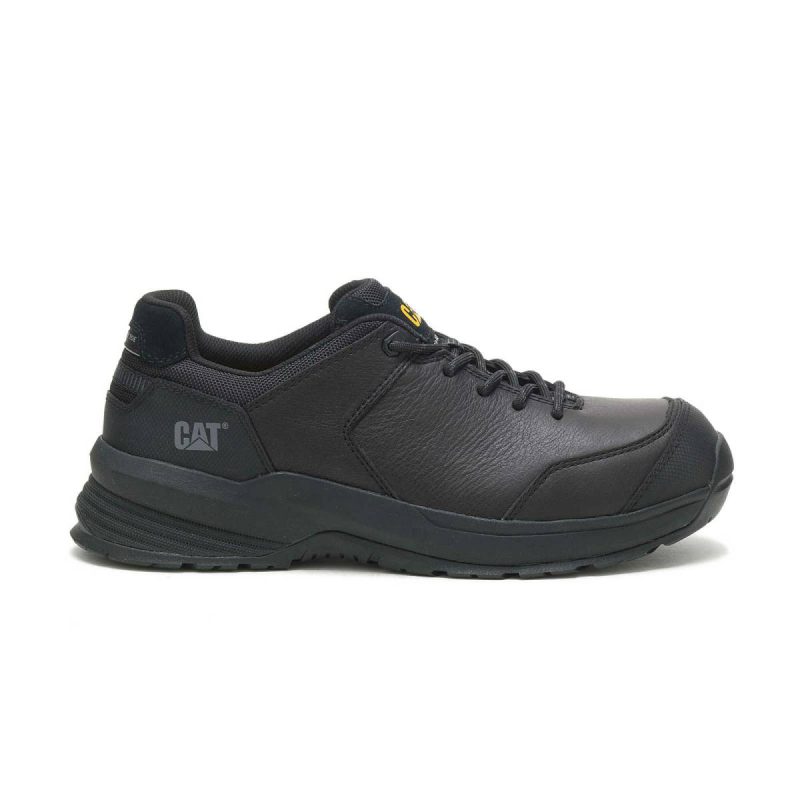 Shoes Men's Streamline 2.0 Leather Composite Toe Work Shoe Men Cat Black