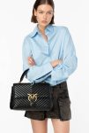 Shoulder Bags Black-Antique Gold Pinko Big Lady Love Bag Puff Chevron - Image 5