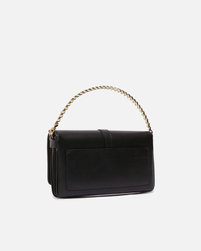 Shoulder Bags Black-Light Gold Leather Shoulder Bag With Chain And Compartments Pinko Galleria - Image 2
