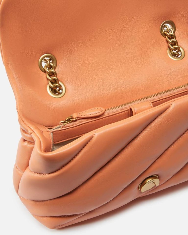 Shoulder Bags Classic Love Bag Puff Maxi Quilt Pinko Brandy Orange-Antique Gold - Image 4