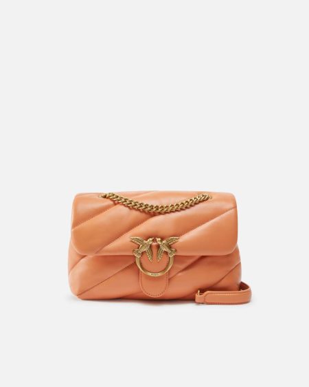 Shoulder Bags Classic Love Bag Puff Maxi Quilt Pinko Brandy Orange-Antique Gold