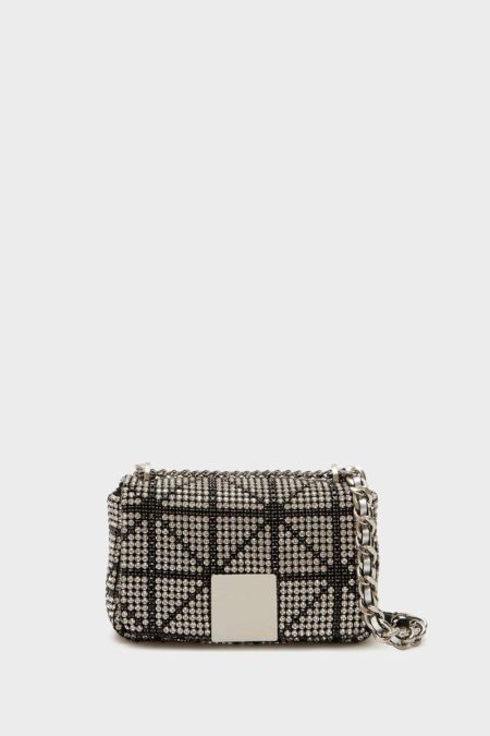 Shoulder Bags Crystal/Black Women Homenaje Acolchado Crossbody Bag Purificacion Garci