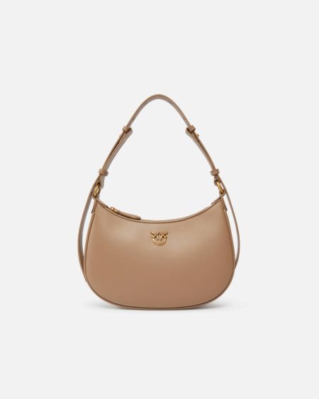 Shoulder Bags Ginger Biscuit-Antique Gold Mini Love Bag Half Moon Simply Pinko