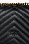 Shoulder Bags Mini Love Bag One Chevron Pinko Black-Antique Gold - Image 5