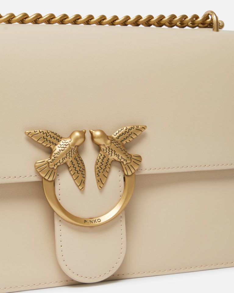Shoulder Bags Pinko Beige-Smoke Grey-Antique Gold Classic Love Bag One Simply - Image 3