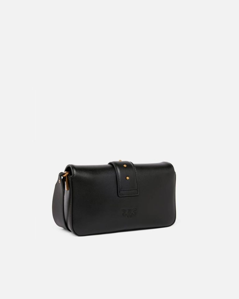 Shoulder Bags Pinko Soft Leather Mini Love Bag Shoulder Bag Black-Antique Gold - Image 2