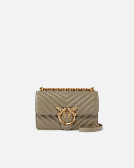 Shoulder Bags Walnut-Antique Gold Pinko Mini Love Bag One Chevron