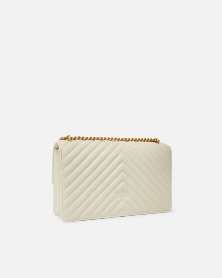 Shoulder Bags White+White-Antique Gold Classic Love Bag One Chevron Pinko - Image 2