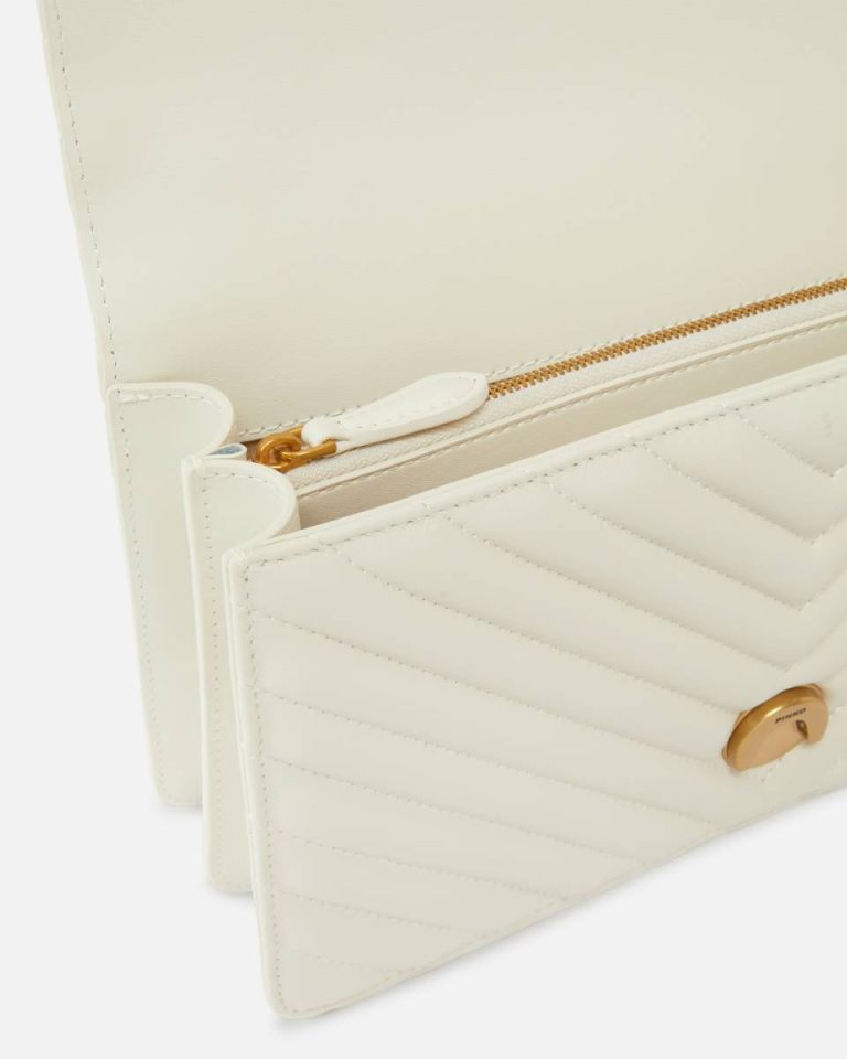 Shoulder Bags White+White-Antique Gold Classic Love Bag One Chevron Pinko - Image 4