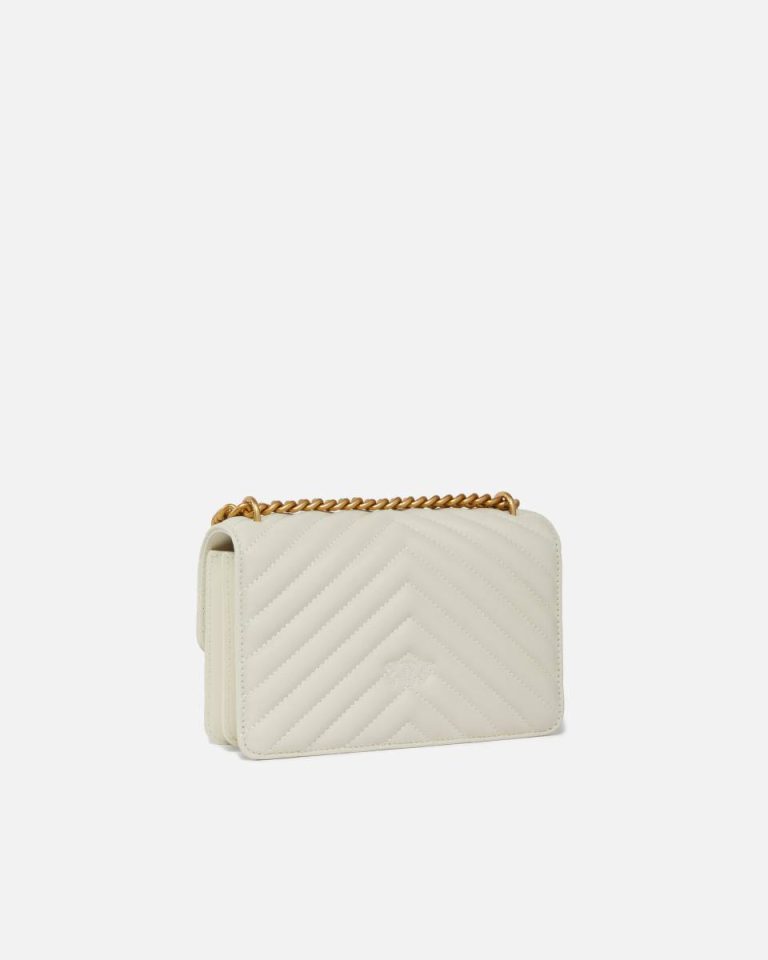 Shoulder Bags White+White-Antique Gold Pinko Mini Love Bag One Chevron - Image 2