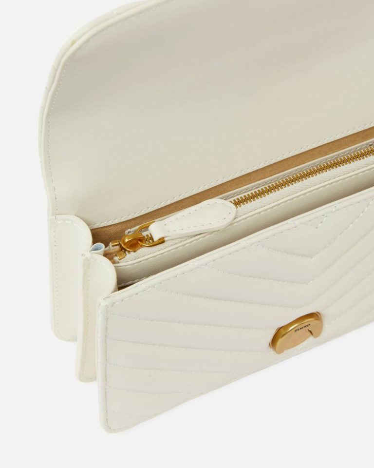 Shoulder Bags White+White-Antique Gold Pinko Mini Love Bag One Chevron - Image 4