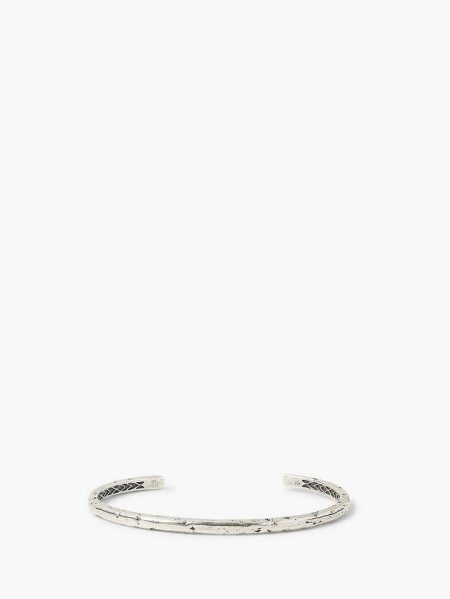Silver Distressed Cuff Men John Varvatos Silver Jewelry