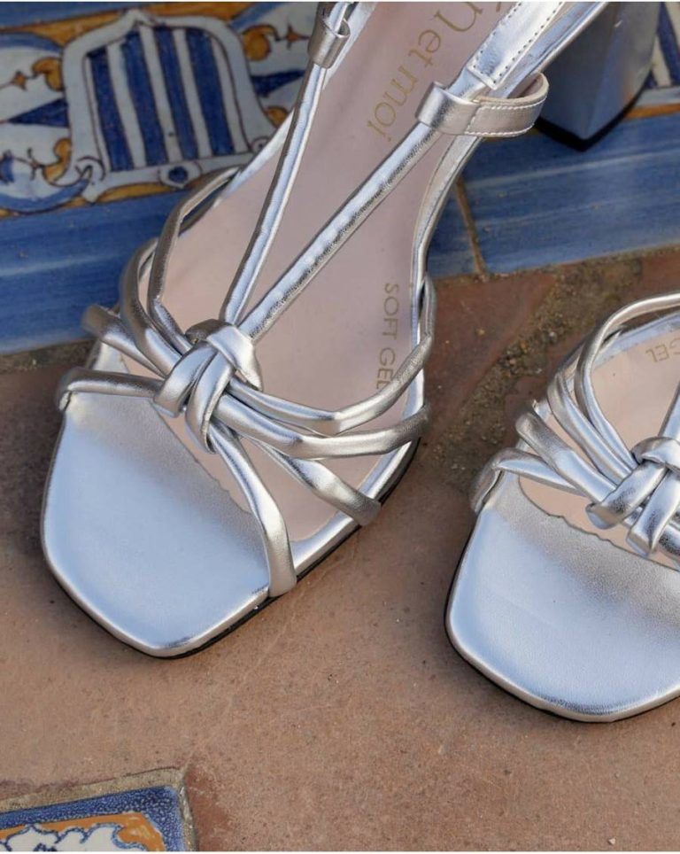 Silver/Lead Sandals Polín Et Moi Women Sandal Nudo Milana - Image 3