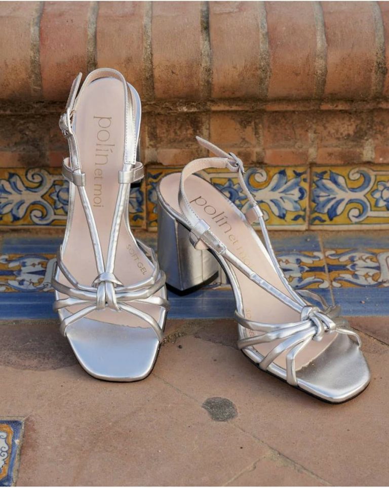 Silver/Lead Sandals Polín Et Moi Women Sandal Nudo Milana