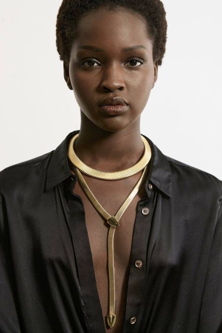 Slinky Metal Multi Layered Necklace Silver Women Karen Millen Tailoring