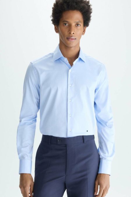 Spread Collar Twill Shirt Shirts Sky Blue Purificacion Garci Men