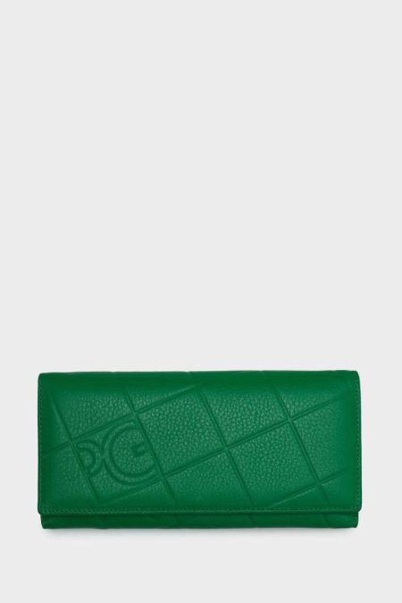 Stamp American Wallet Women Purificacion Garci Large Wallets Green