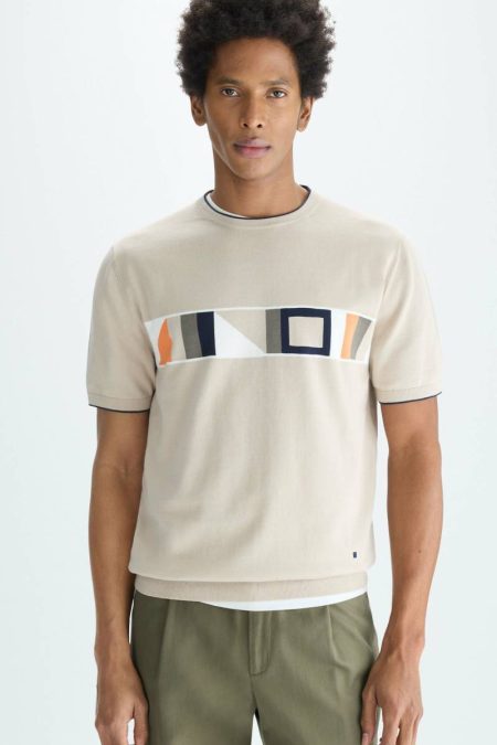 Stone Purificacion Garci T-Shirts Cinta Pg Intarsia Knit T-Shirt Men