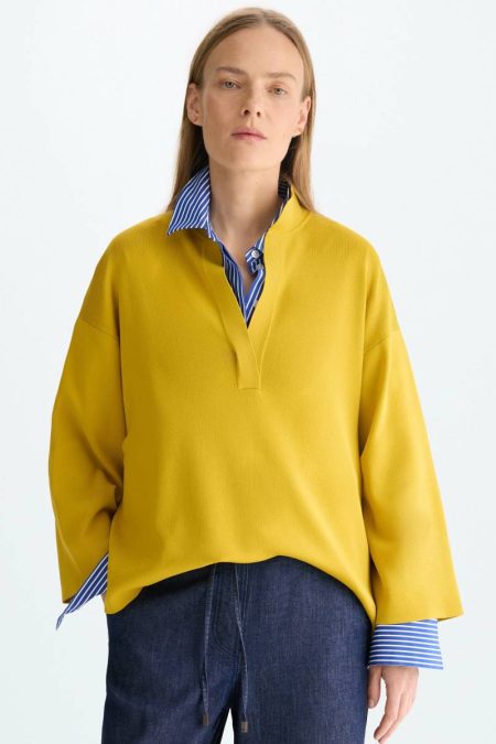 Stretch Knit Oversize Sweater Knitwear Women Mimosa Purificacion Garci