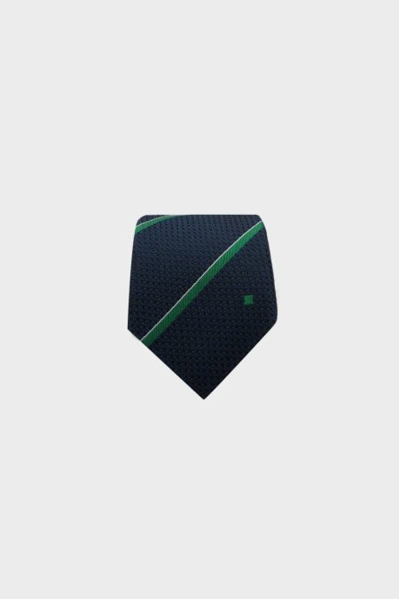 Striped Silk Tie Ties Purificacion Garci Navy/Green/White Men