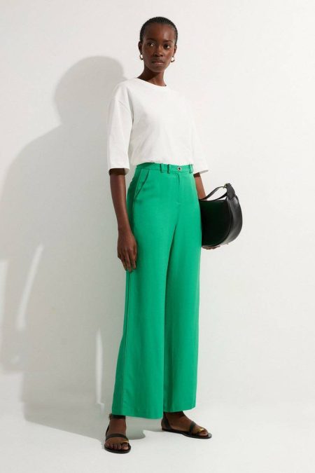 Suits Women Navy Karen Millen Tall Premium Viscose Linen Woven Straight Leg Pants