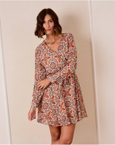 Sunflower Short Dress Polín Et Moi Women Beige Dresses