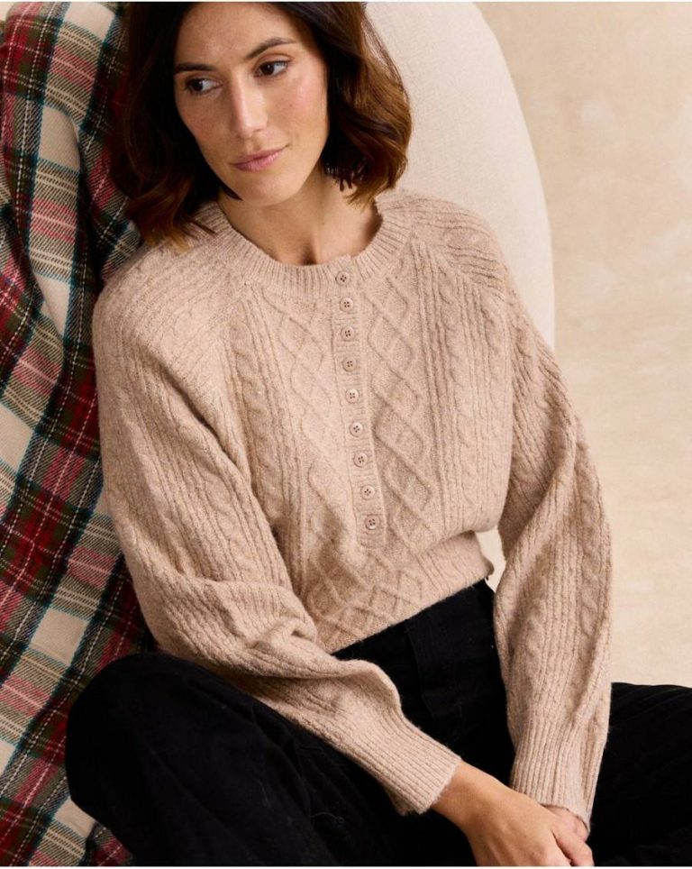 Sweater Tere Buttons Beige Tops Polín Et Moi Women - Image 2