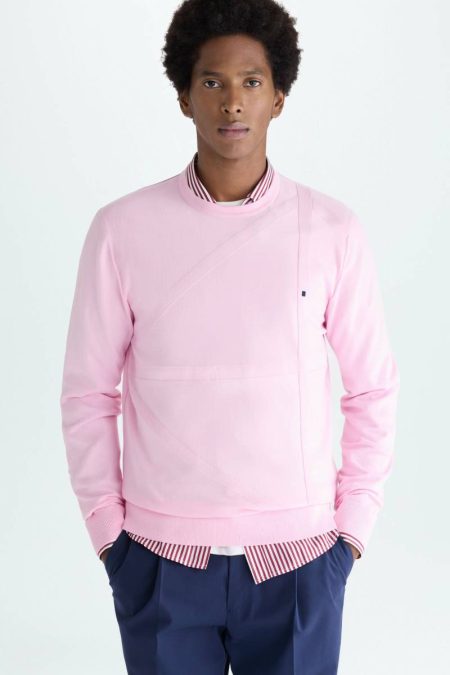 Sweatshirts Men Light Pink Purificacion Garci Origami Pima Cotton Sweater