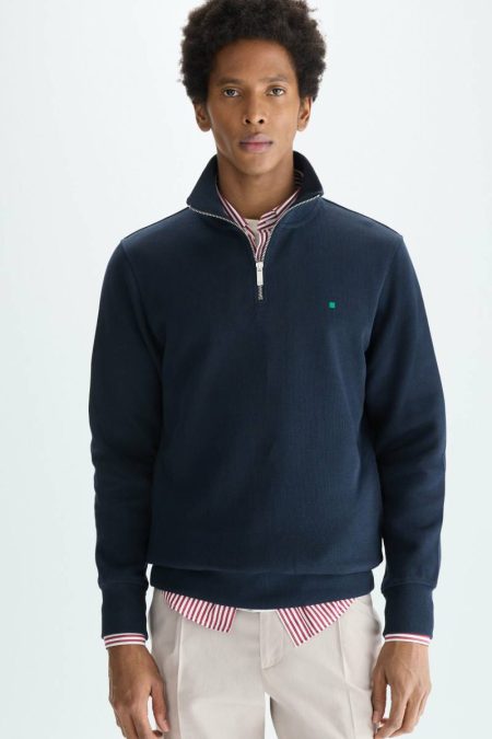 Swimwear Navy Men Interlock Sweatshirt Purificacion Garci